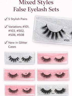 Mixed Styles False Eyelash Set - Black - Unbranded